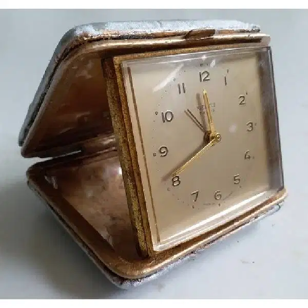 Vintage Jam wekker traveling tahun 50'an merk KIENZLE Germany 7 RUBIS