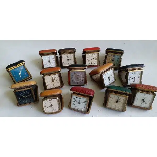 14 PCS Vintage Jam wekker traveling tahun 50'an merk EUROPA Germany  2