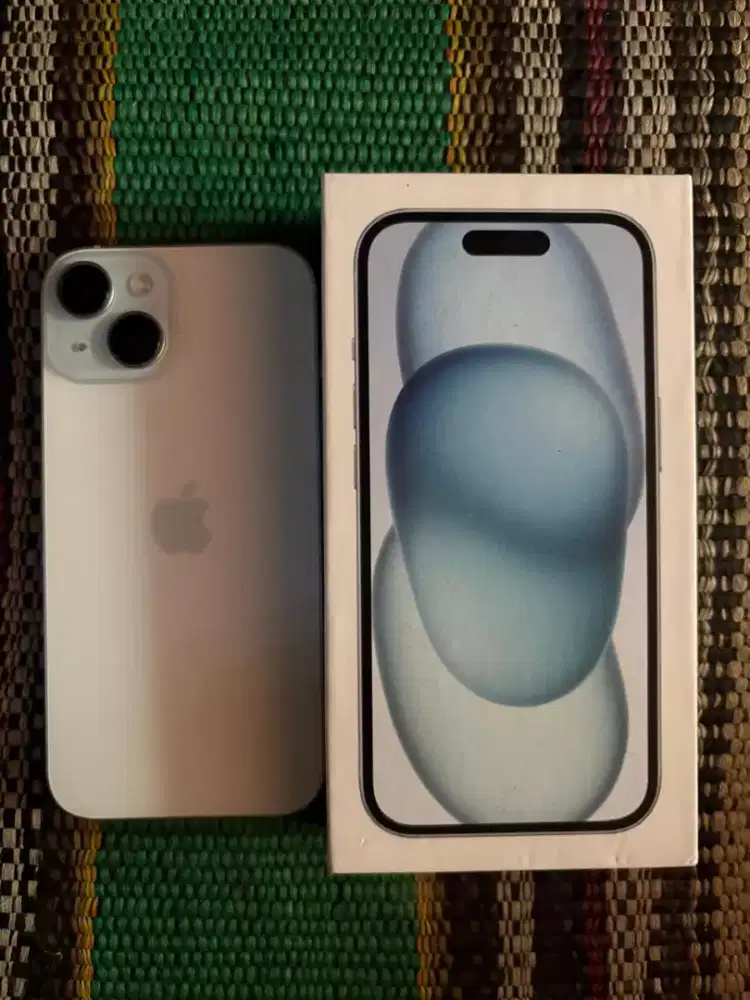 dijual ip 15 blue 128gb mulus fullset