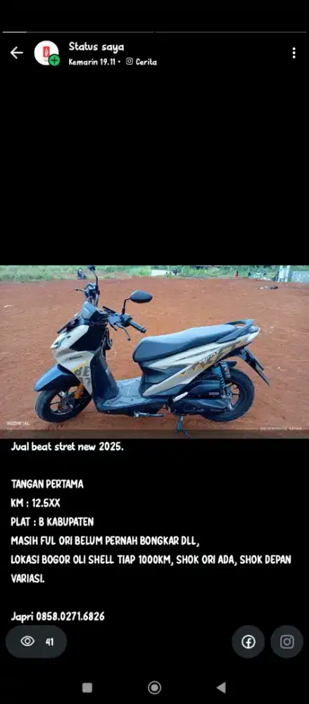 Jual motor beat street new 2025