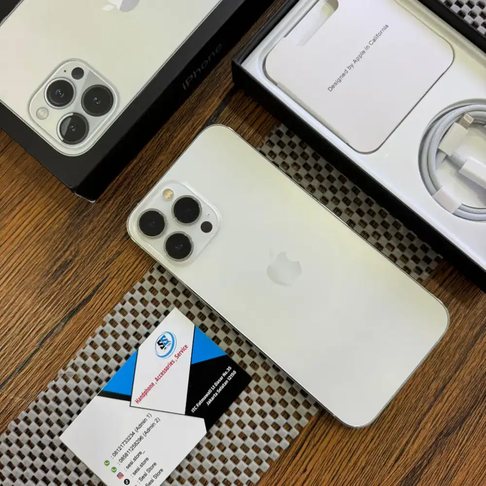 Iphone 13 pm 128gb silver ex ibox mulus lengkap jual cepet !!