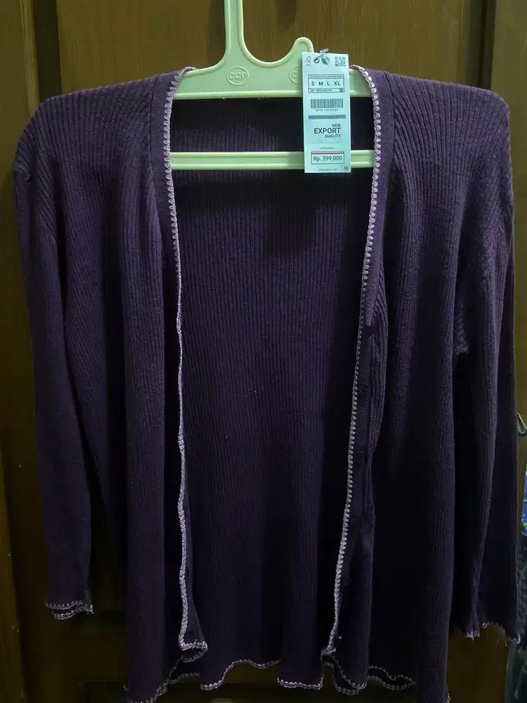 cardigan ungu rajut