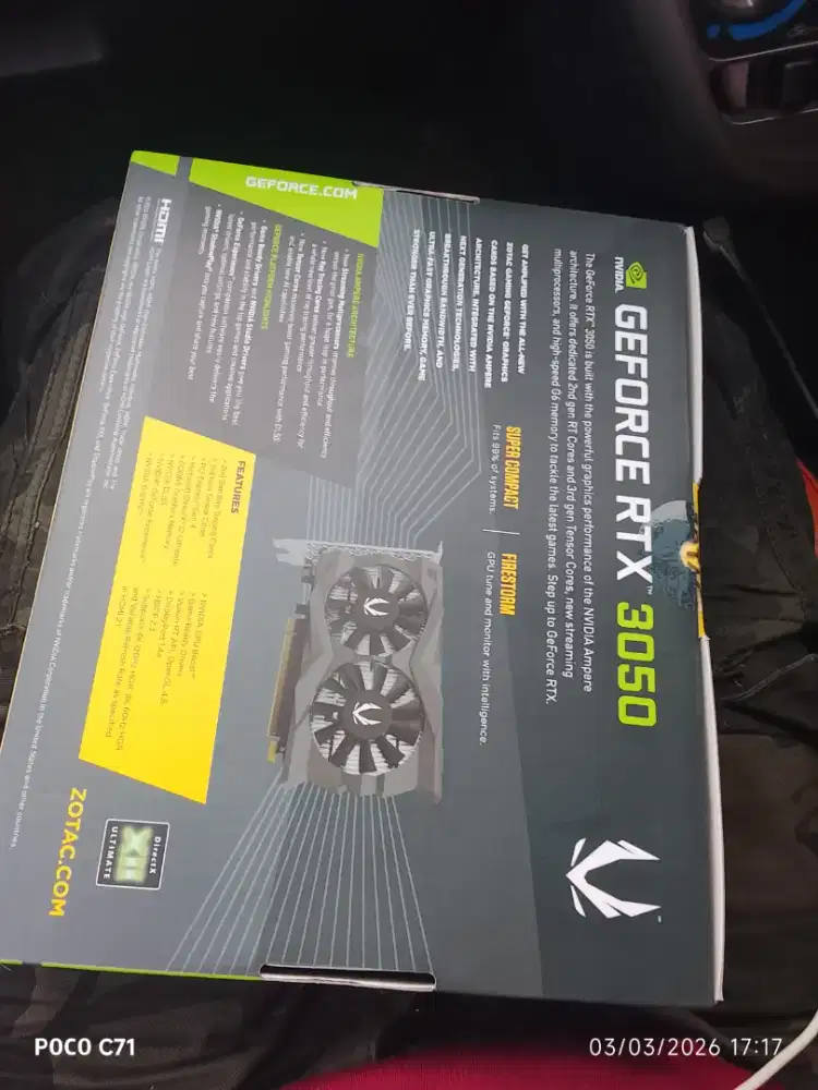 VGA Card  ZOTAC GAMING Geoforce RTX 3050 6GB GDDR6