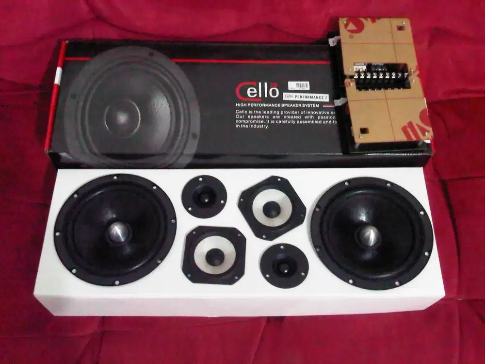 Paket Cello audio 3way system performance 7 , 4 ch power ca40, sub
