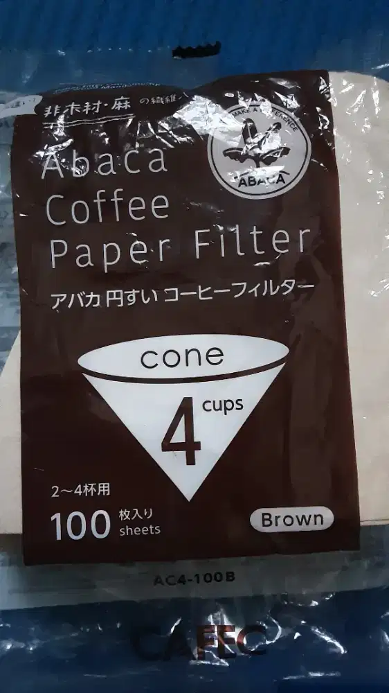 Abaca Coffee Paper Filter 2 cups 100 lbr Filter Kopi Pour Over Manual