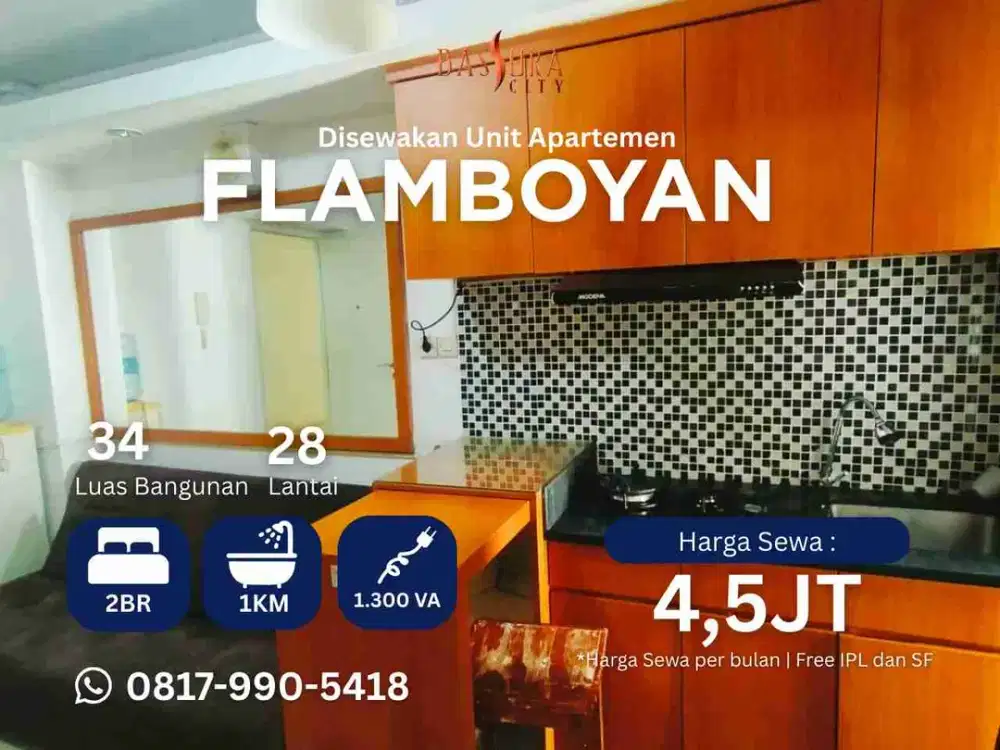 Sewa apartemen Bassura City tower Flamboyan type 2BR Furnished