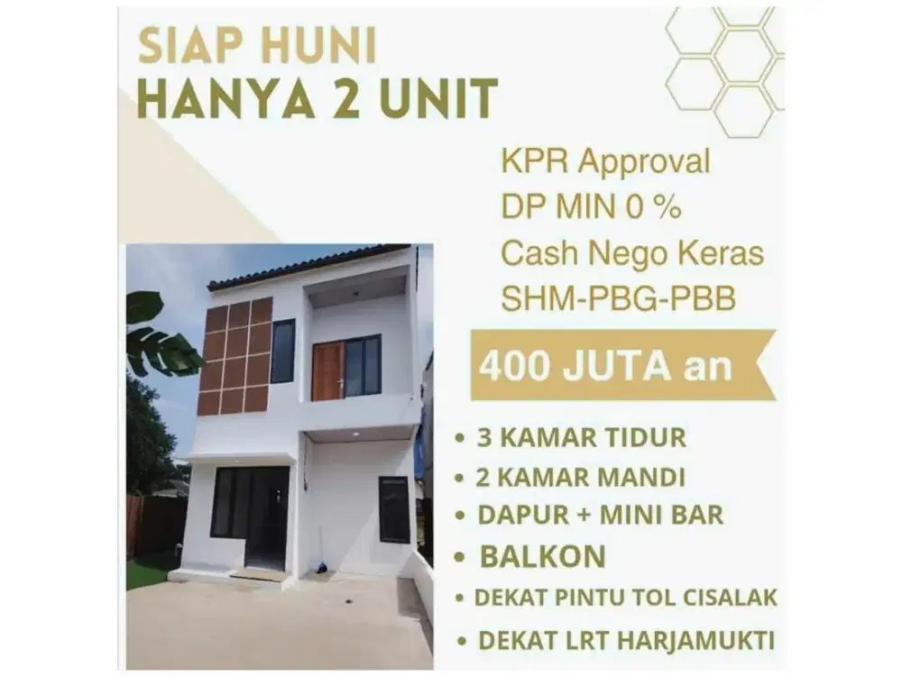 Hunian Siap Huni New - Dp Min 0% - Dekat LRT Cimanggis Depok
