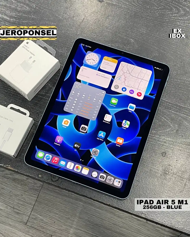 IPAD AIR 5 M1 256GB BLUE EX IBOX LIKE A NEW BH 91% MULUS