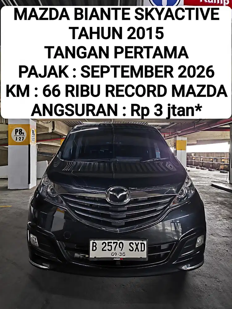 [KM:66 ribu]Mazda Biante Skyactiv 2015 Hitam Tangan Pertama Skyactive