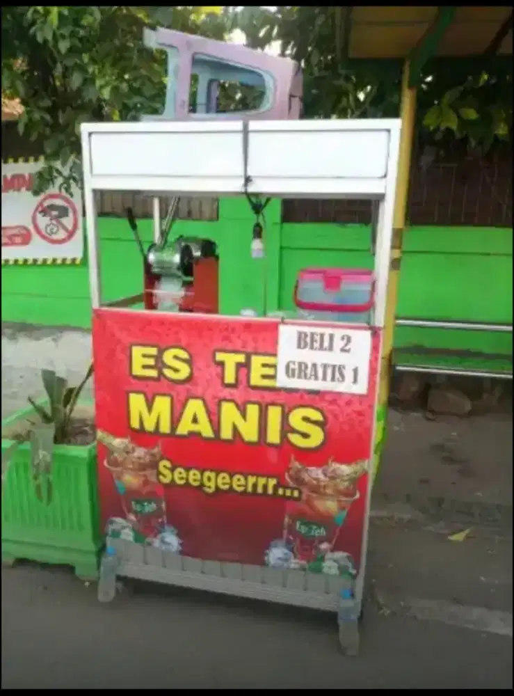 1 set perlengkapan gerobak es teh