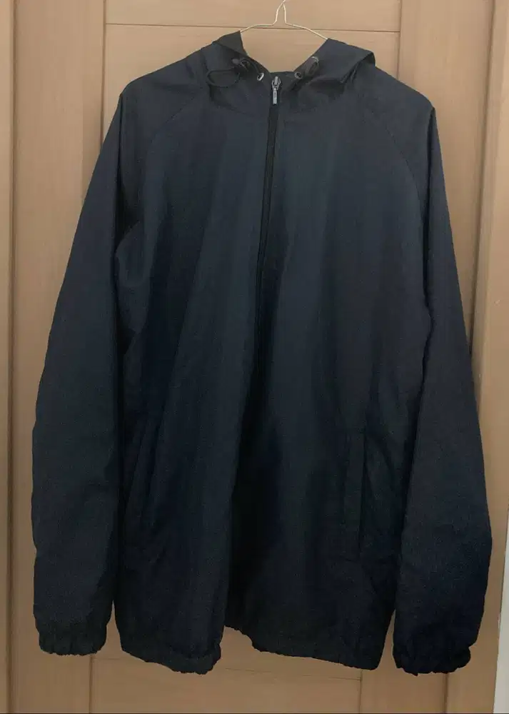 Jaket Parasut Navy Hoodie – M – Unisex