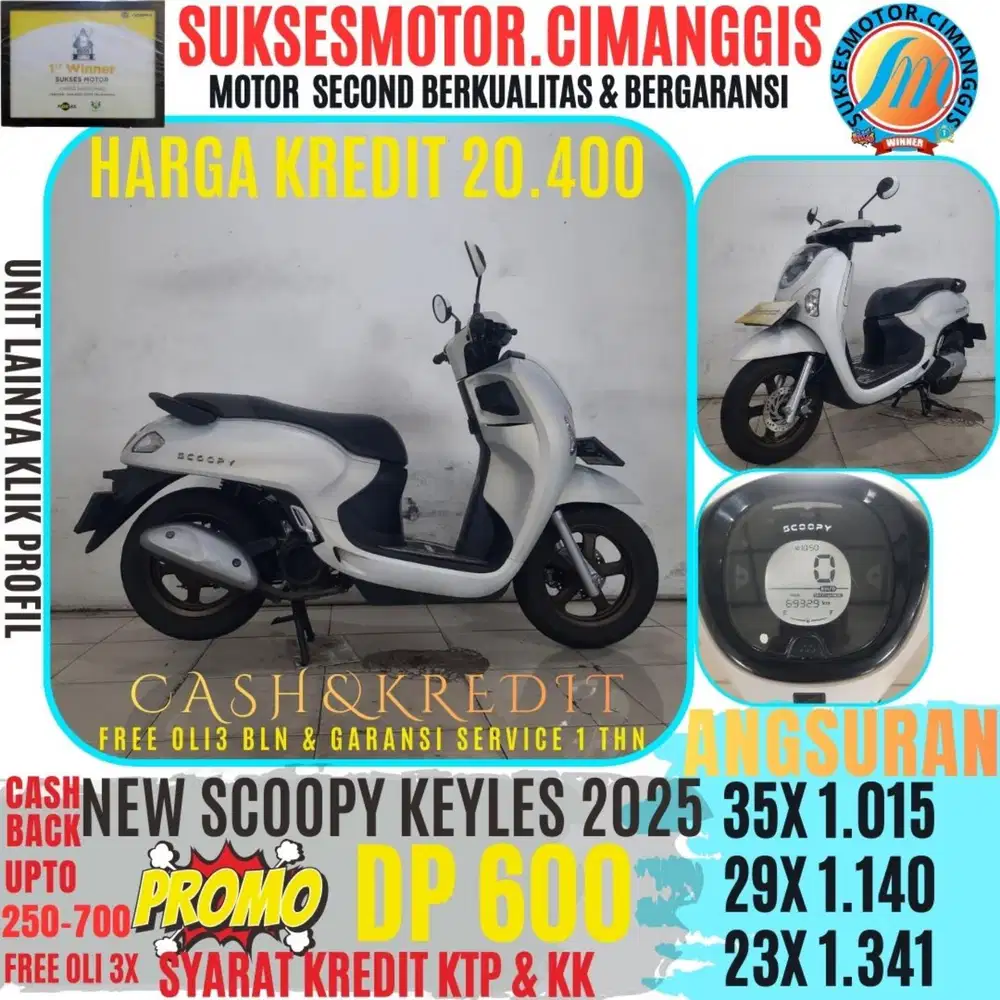 NEW SCOOPY KEYLES SUKSESMOTOR DP 600 CASHBACK UPTO700RBUAN FREEOLI3X