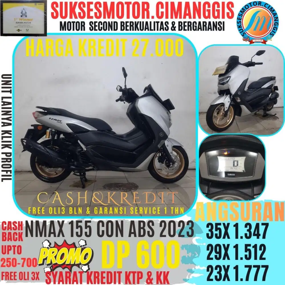 NMAX 155 CON ABS DP 600 CASHBACK UPTO700RBU FREEOLI3X SUKSESMOTOR