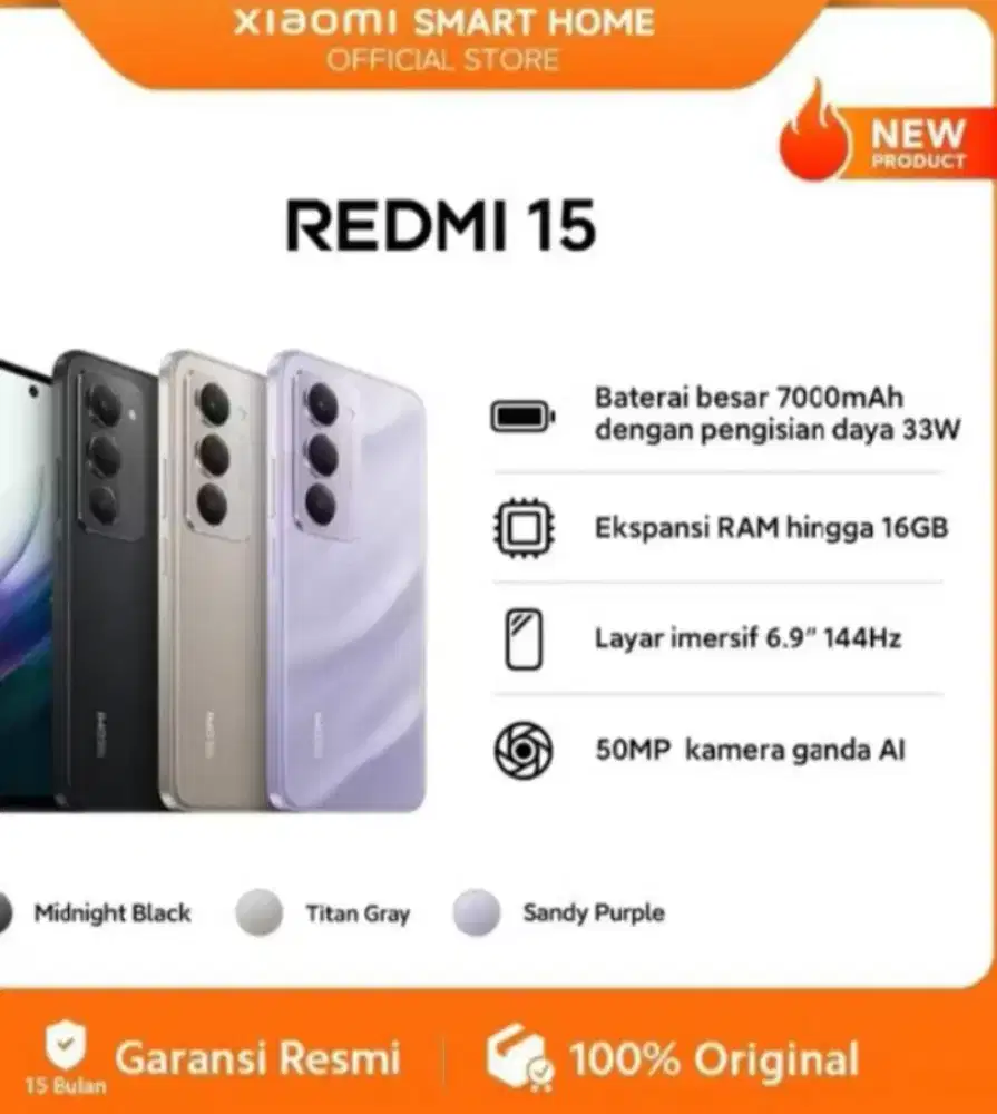 DIJUAL HP XIAOMI REDMI 15 BARU