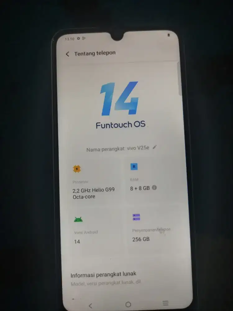 Vivo V25eKelengkapanfullsetRam8/256GbGantianLcd,sidikjarilayarOFF