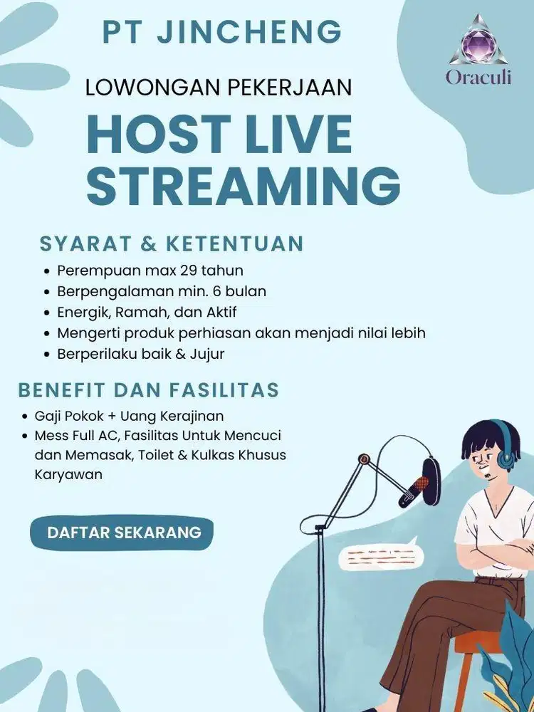 Merekrut presenter wanita penuh waktu