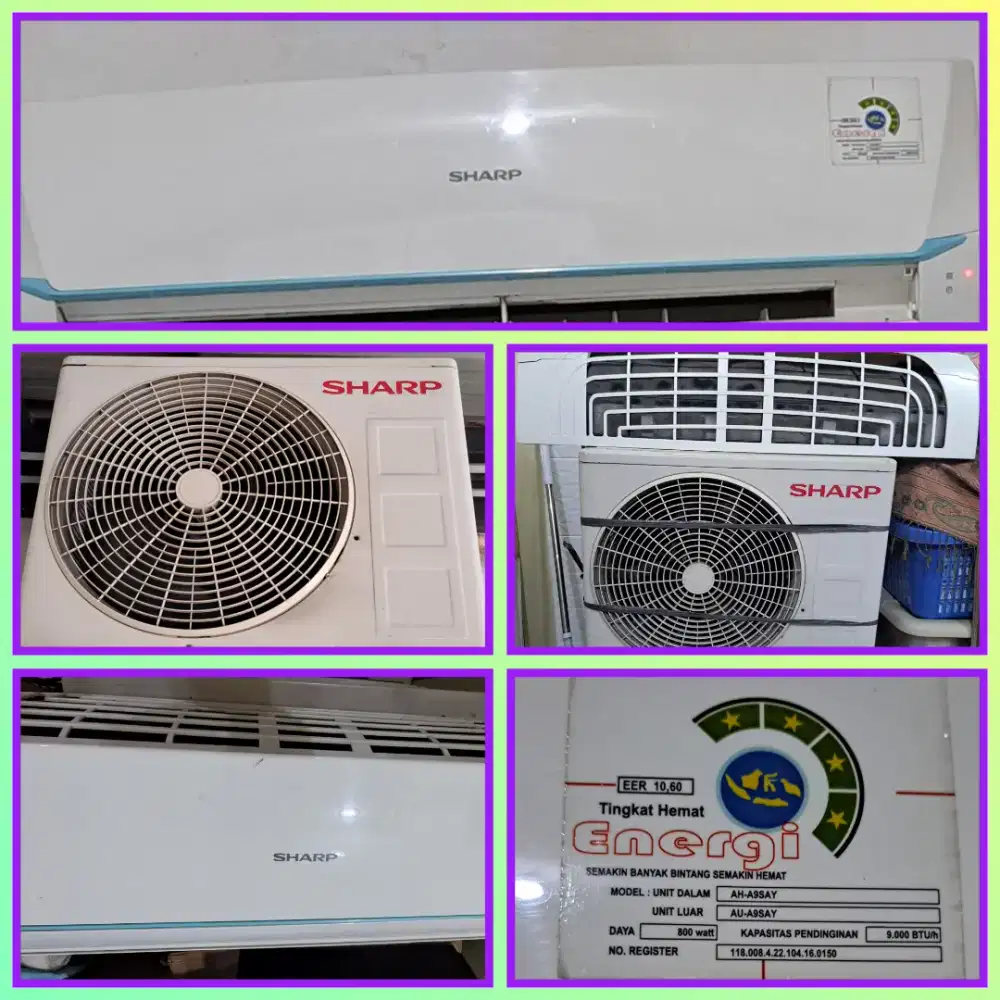 Jual AC Sharp Thailand 1 PK murah,mulus spt baru. Lengkap