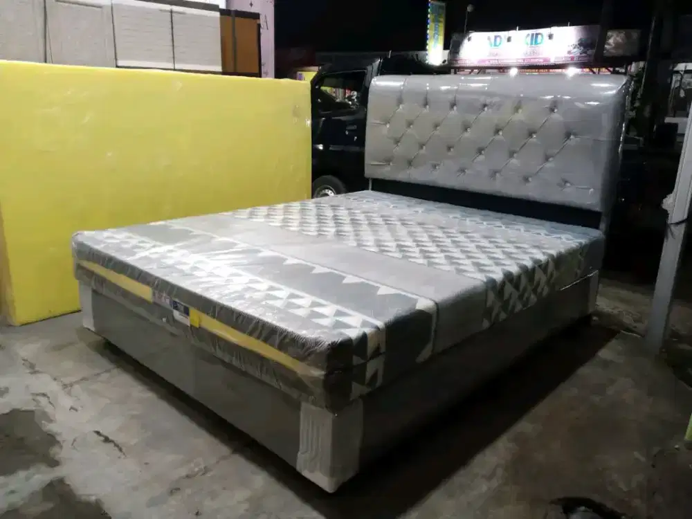 PAKET DIPAN + KASUR BUSA ROYAL FOAM TEBEL 20 CM UK 160 X 200 CM