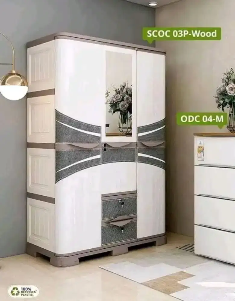 LEMARI PLASTIK 3 PINTU OLYMPLAST