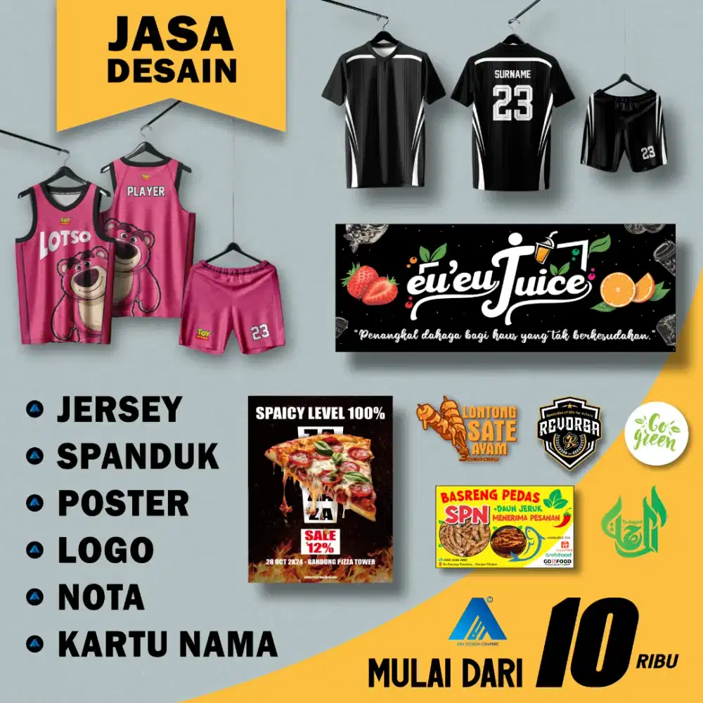 Jasa Desain Jersey, Banner, Kartu nama, Dll