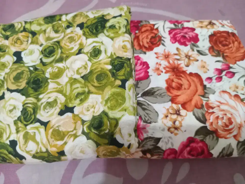 2 Kerudung segiempat motif bunga