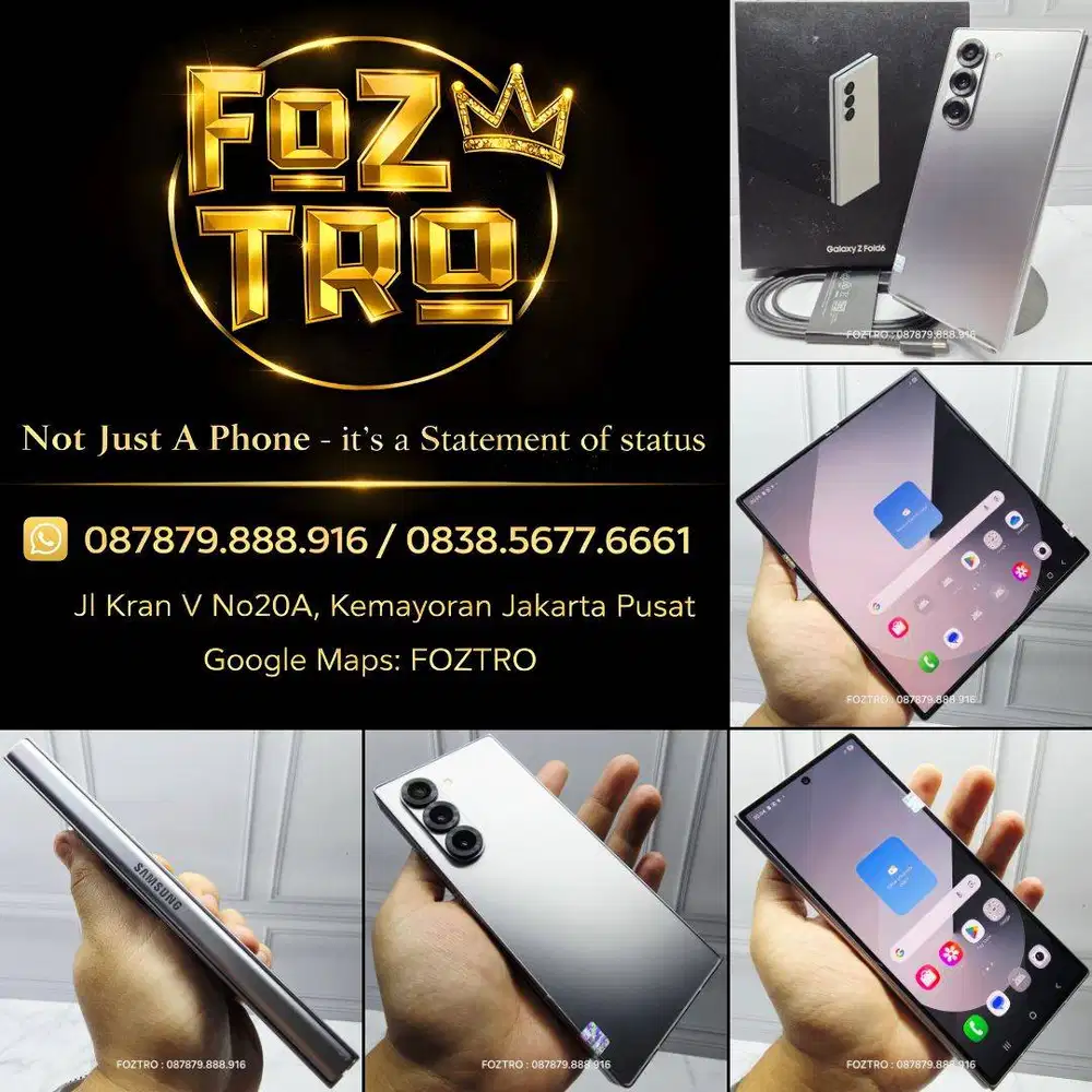 Samsung Galaxy Z Fold 6 12/256GB Silver Fullset Resmi SEIN Like New