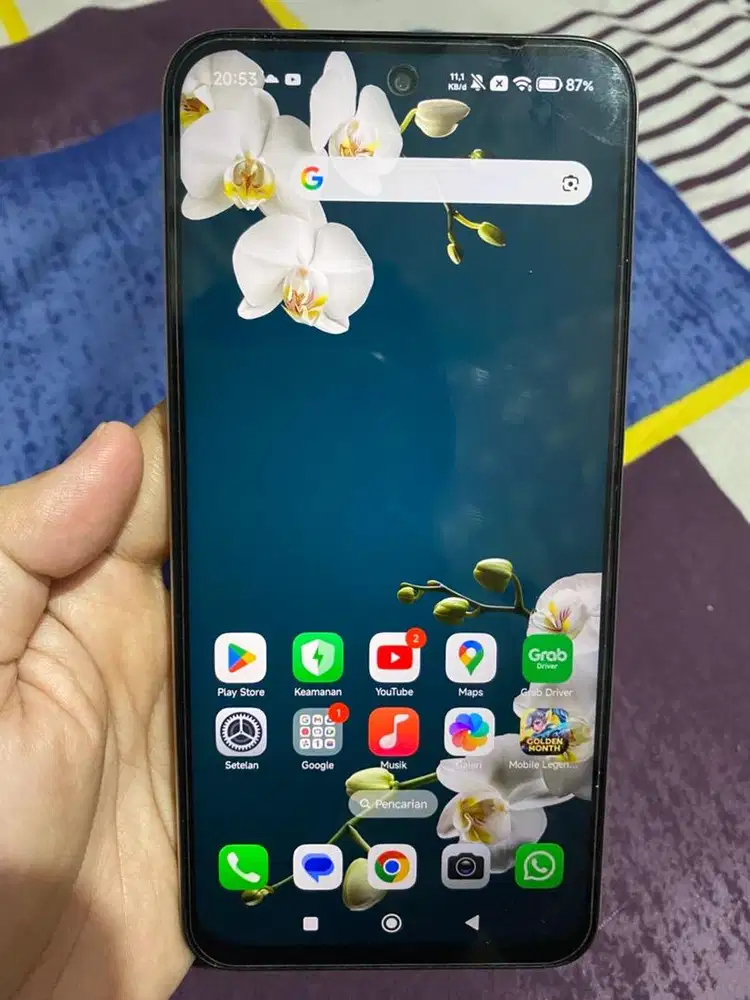 Dijual Xiaomi Redmi 15 8+8/256 silver mulus lengkap