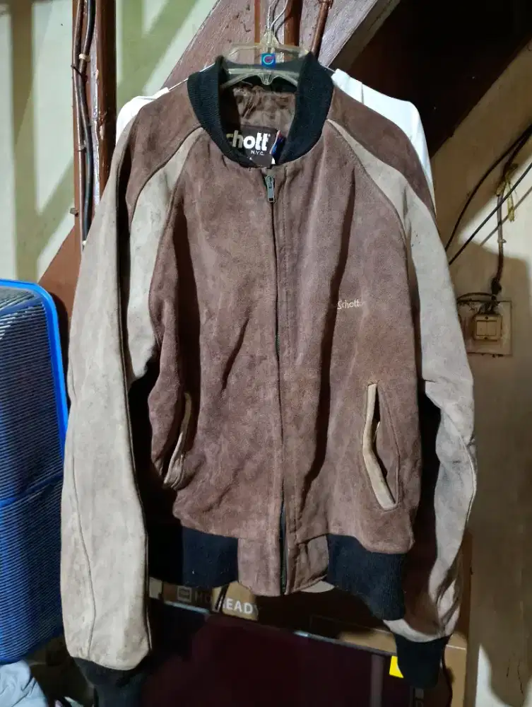 Jaket schott suede 80's