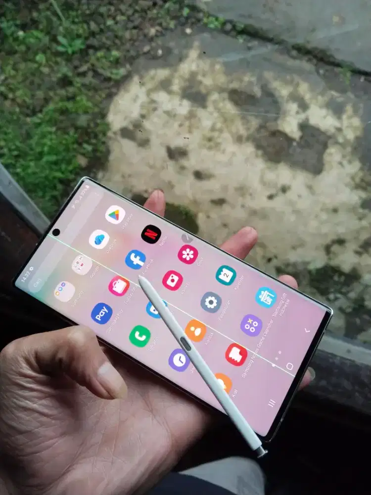 Samsung note 10 plus ram 12gb 256gb mulus minus layar garis sajaa