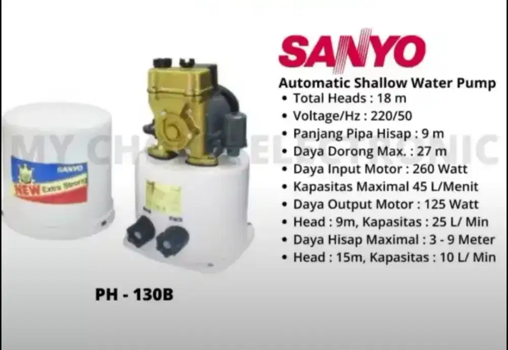 dijual 1 unit pompa sumur dangkal sanyo kondisi gres seperti baru