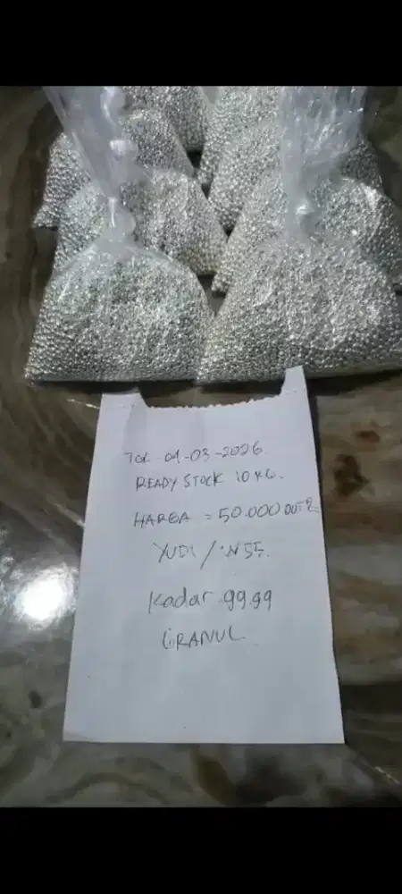 Ready perak murni kadar 99 valid dan asli