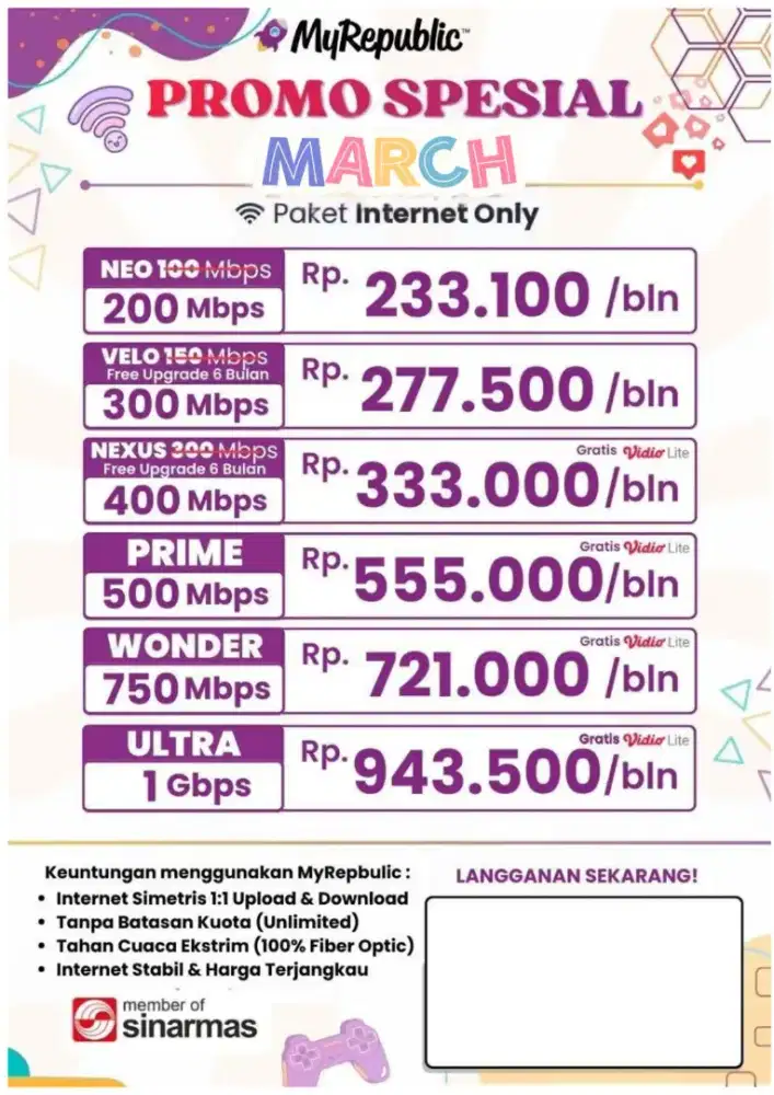 Internet WIFI MyRepublic Gratis Biaya Pasang