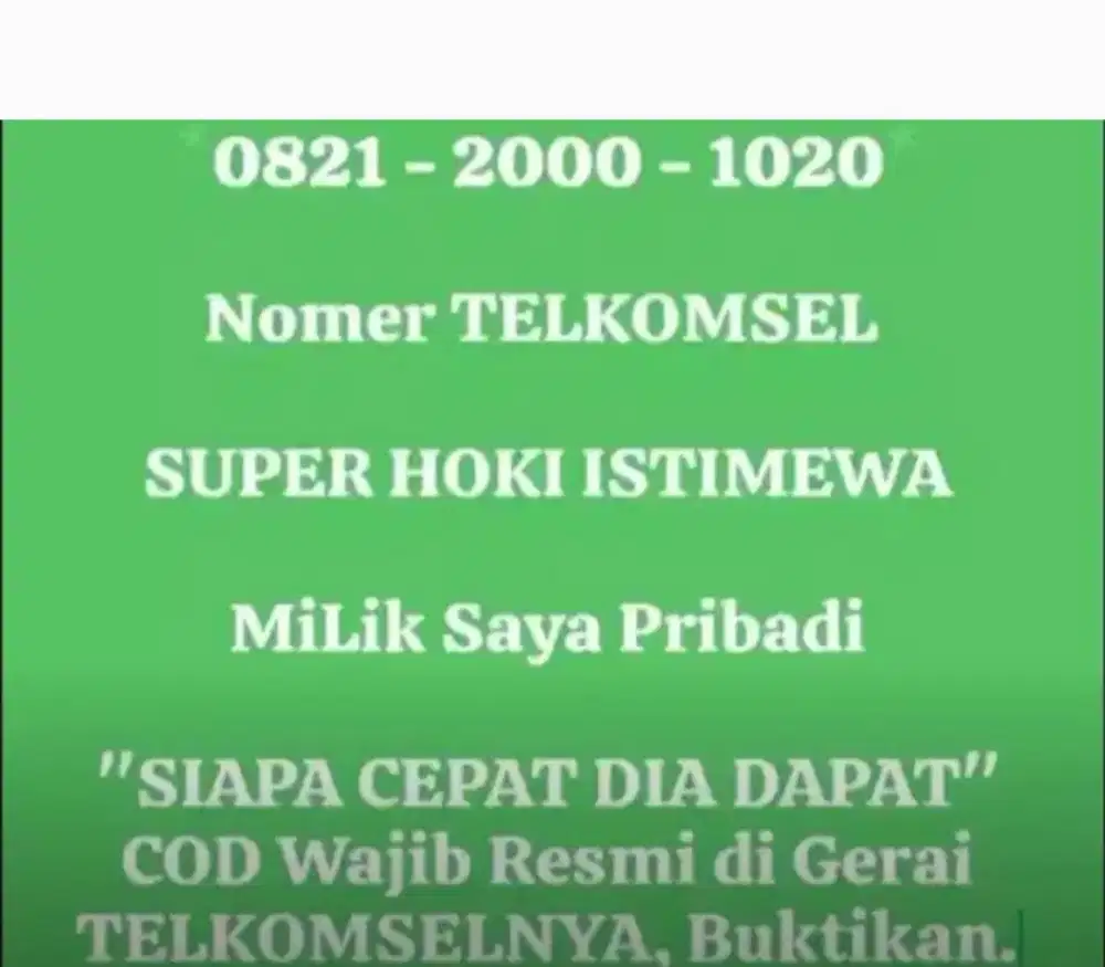 Nomer Super Cantik TELKOMSEL istimewa,Cocok u/CALL CENTER,Usaha,&Owner