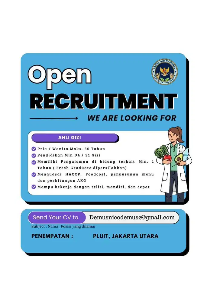 Sarjana Ahli gizi untuk sppg