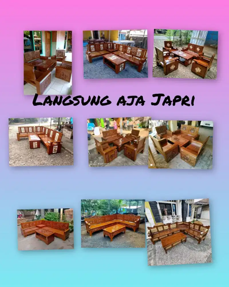 Kursi set Jepara bahan kayu jati Jepara