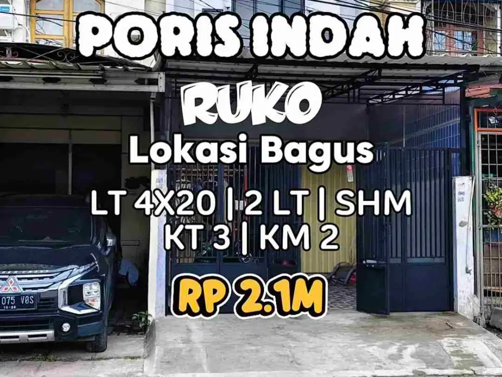 Wilson Ruko siap pakai uk 4x20 lokasi bagus di poris indah