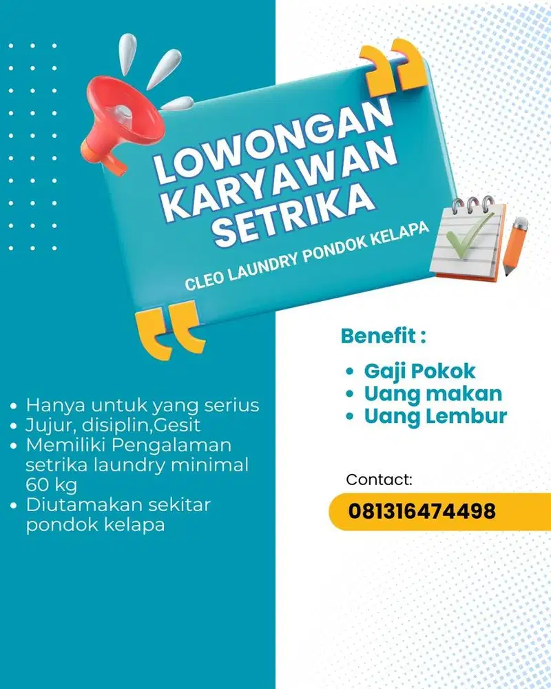 Dibutuhkan tenaga setrika