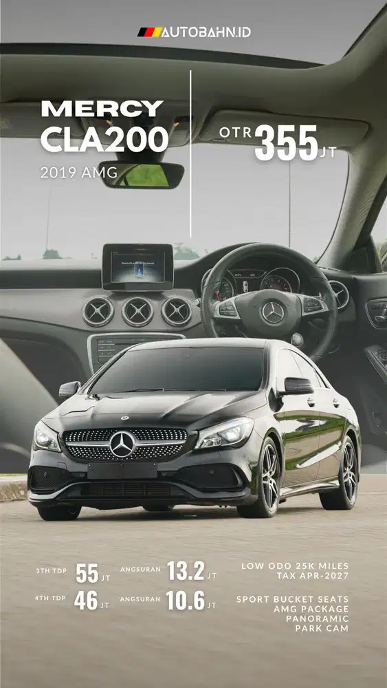 Garang Berkelas! Mercedes Benz CLA200 AMG 2018 Panoramic c200 320i x1