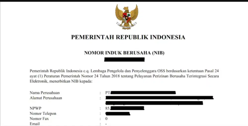 Jasa Pebuatan NIB
