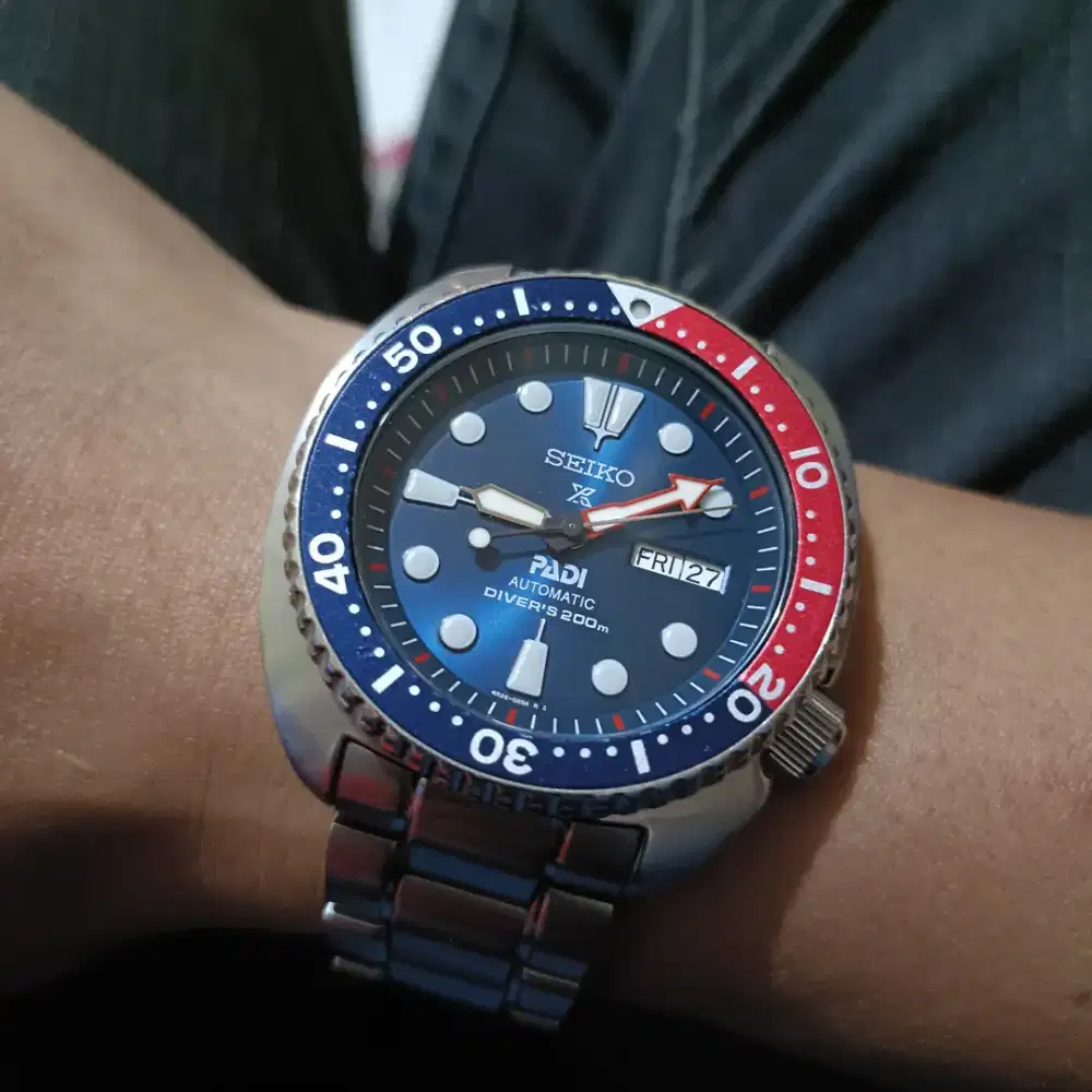 Jam seiko x divers turtle padi pepsi authentic