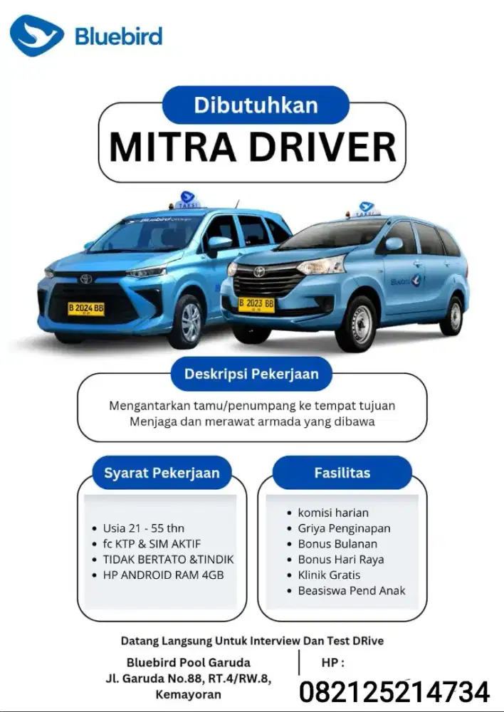 Pengemudi bluebird pool garuda