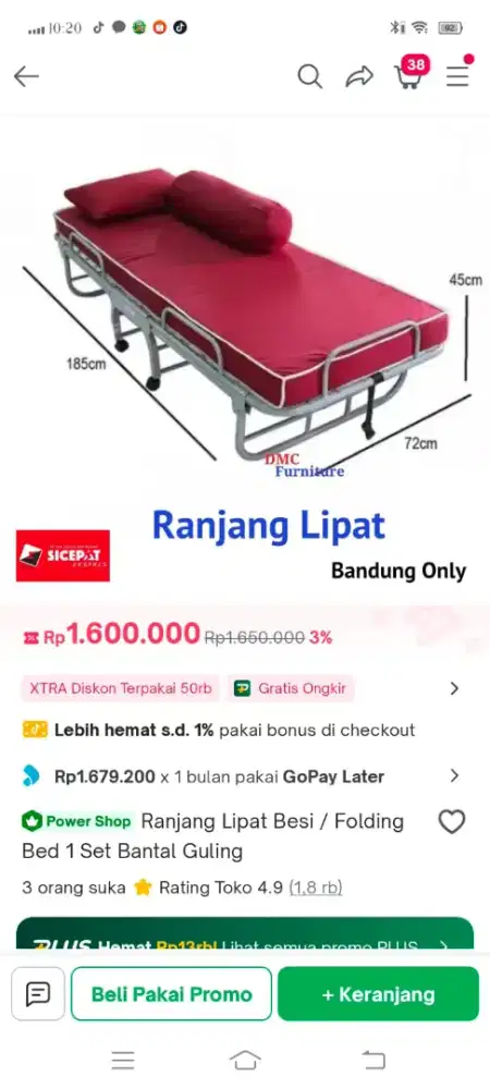 Ranjang lipat set