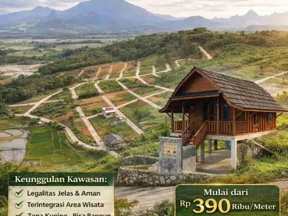 Dijual Cepat Tanah View Gunung dan Sawah Agroeduwisata