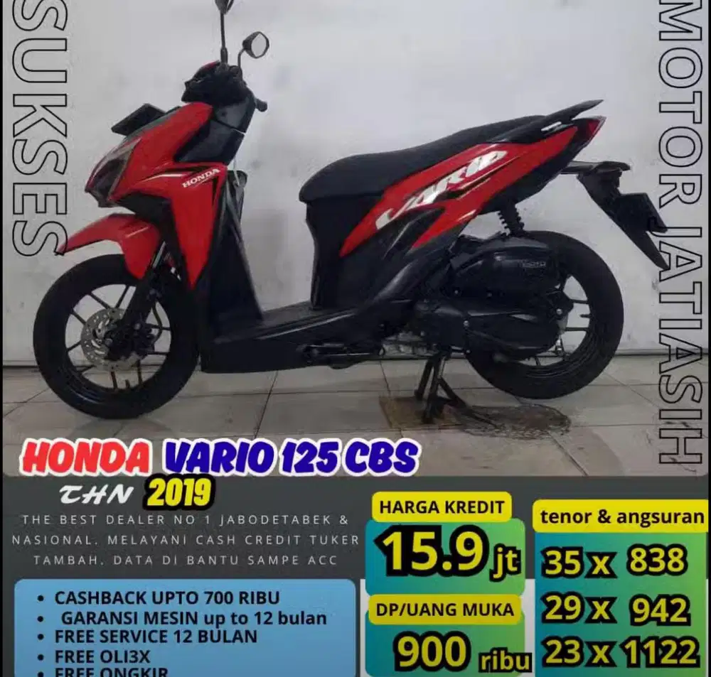 PROMO(SUKSESMOTOR )ANGSURAN TERMURAH PASTI ACC HONDA VARIO 125CBS 2019