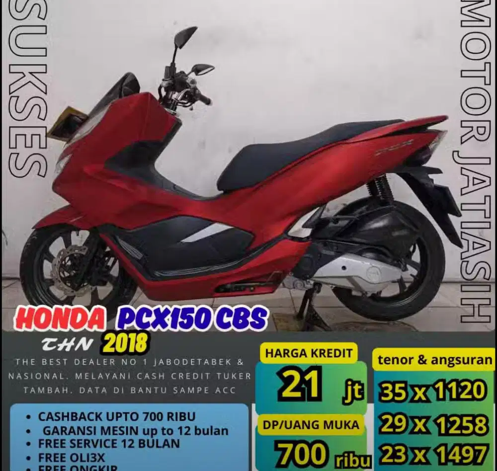 PROMO(SUKSESMOTOR )ANGSURAN TERMURAH PASTI ACC HONDA PCX 150 CBS 2018
