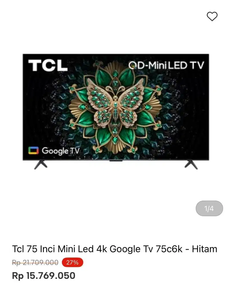 TCL MINI LED GOOGLE TV 75inci