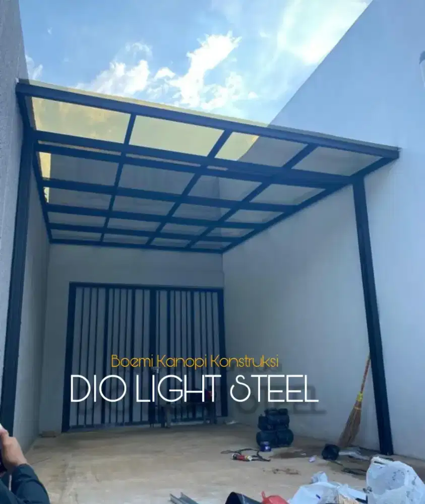 Kanopi atap solarflat 1.2 mm rangka baja ringan, se-jabodetabek