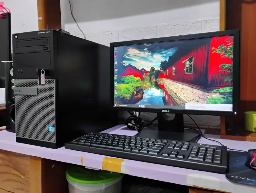 Pc editing dell / intel core i5 + ram 8gb + monitor 20inch siap pakai