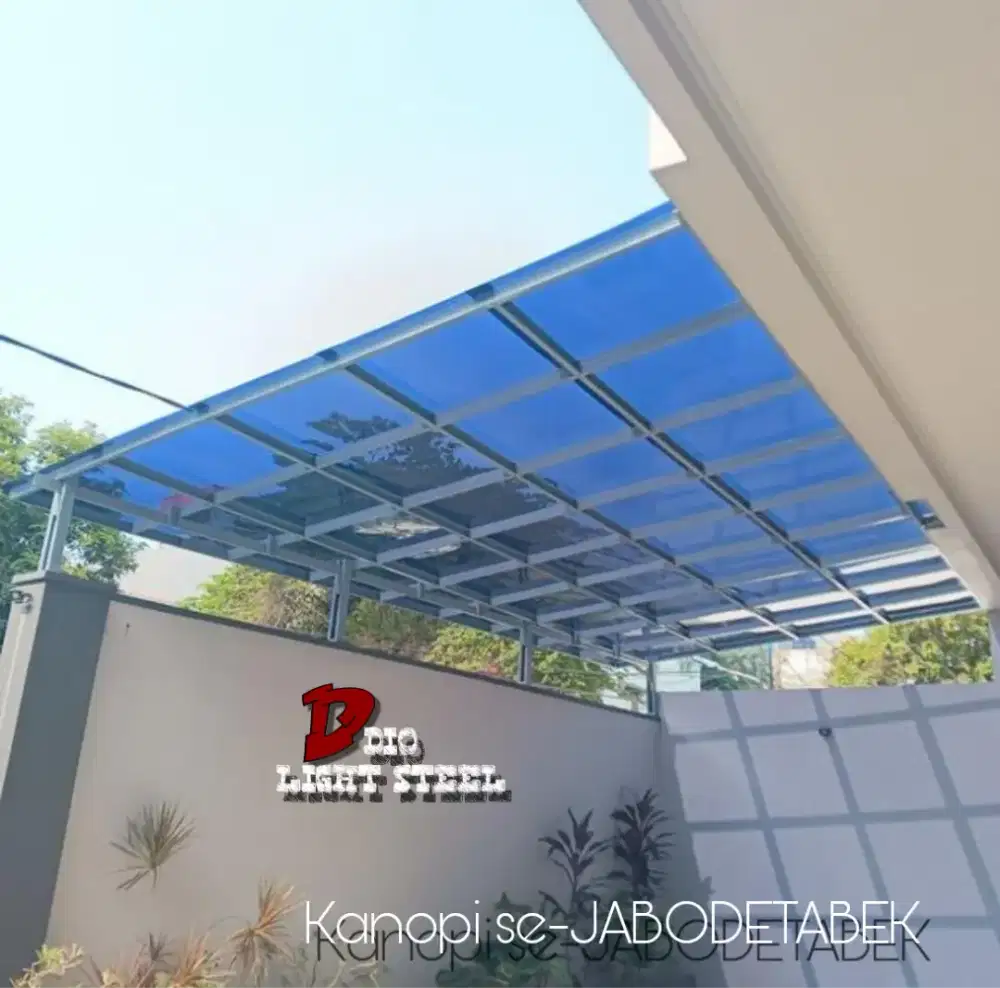 Kanopi Atap Solarflat 3mm Rangka Hollow Galvanis