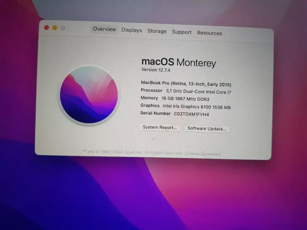 Macbook pro 2015 13 inch core i7